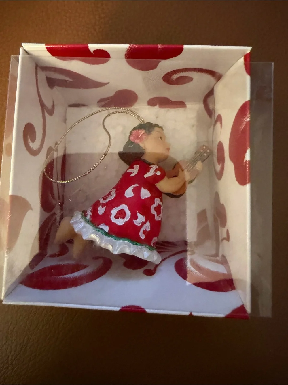 Island Heritage Hawaiian Ornament Girl Red Dress